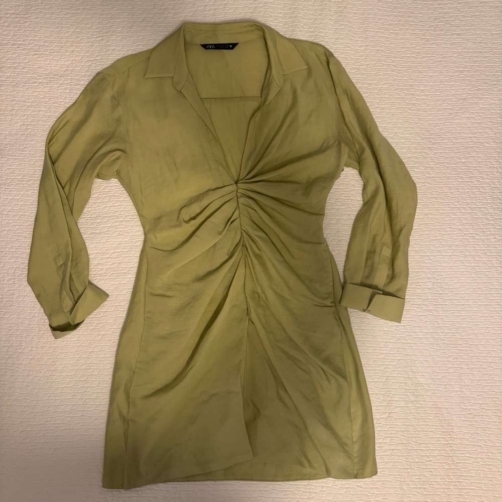 Zara Light Green Mini Dress - Picture 3 of 4